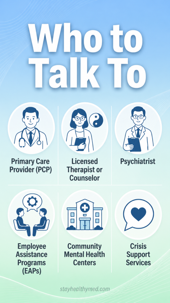 professionals to talk to