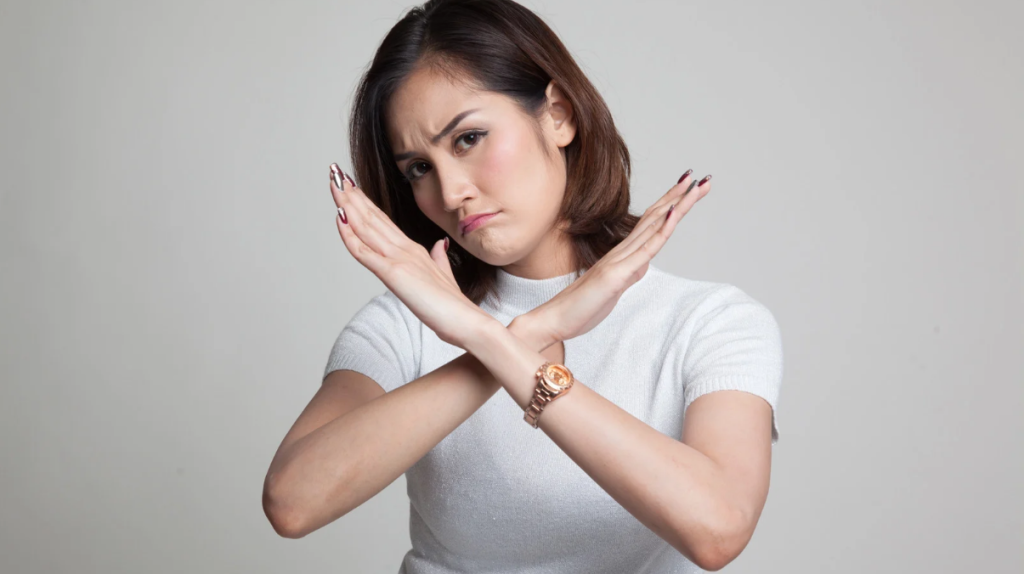 woman says no
