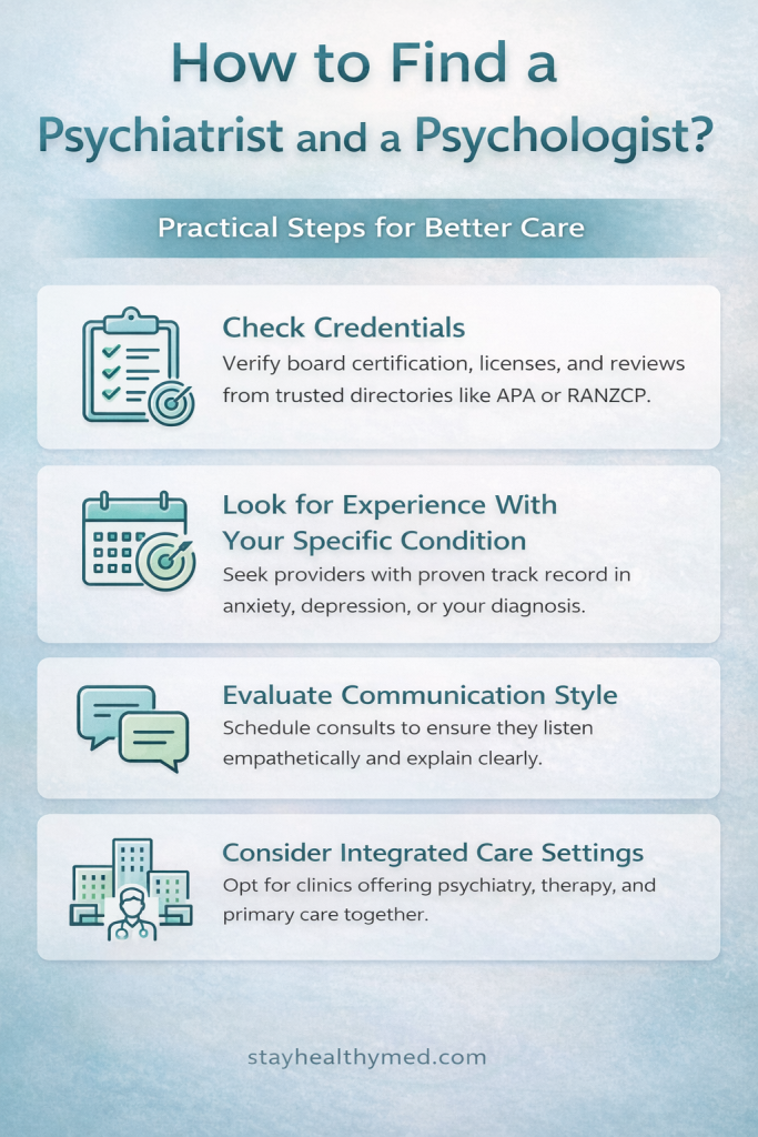 how to find a psychiatrist and a psychologist